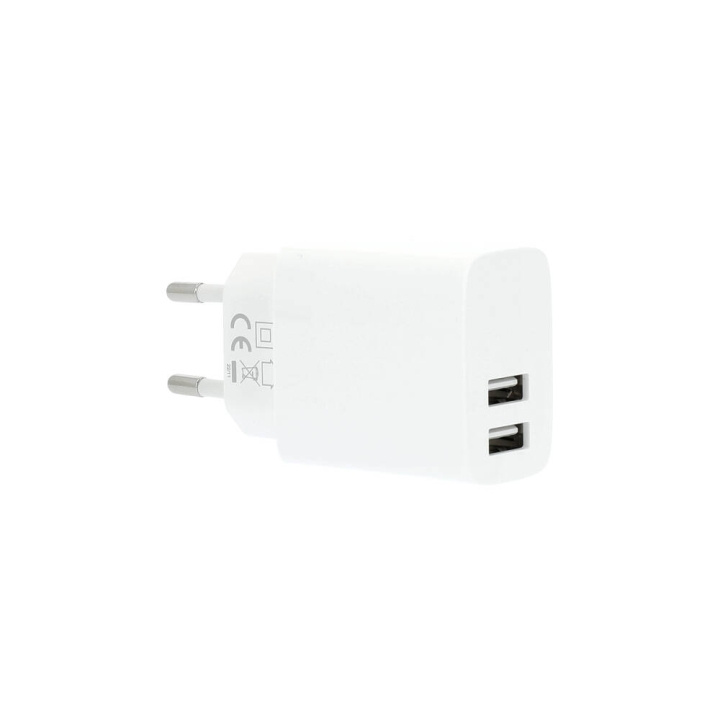 Gear Laddare 220V 2xUSB-A 3,4A Vit i gruppen SMARTPHONE & SURFPLATTOR / Laddare & Kablar / Väggladdare / Väggladdare USB hos TP E-commerce Nordic AB (C28636)
