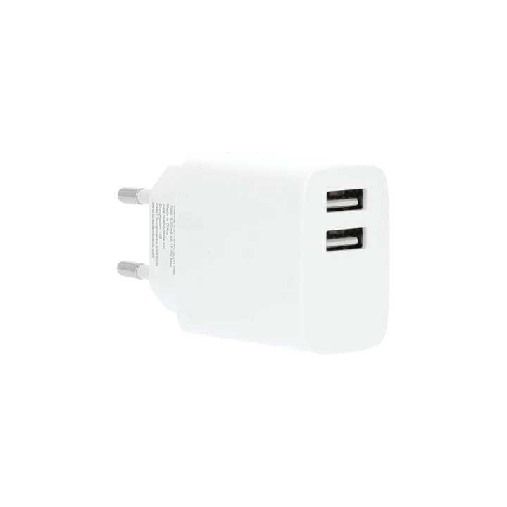 Gear Charger 220V 2xUSB-A 3.4A White USB-C 2.0 Cable 1m i gruppen SMARTPHONE & SURFPLATTOR / Laddare & Kablar / Väggladdare / Väggladdare USB hos TP E-commerce Nordic AB (C28637)