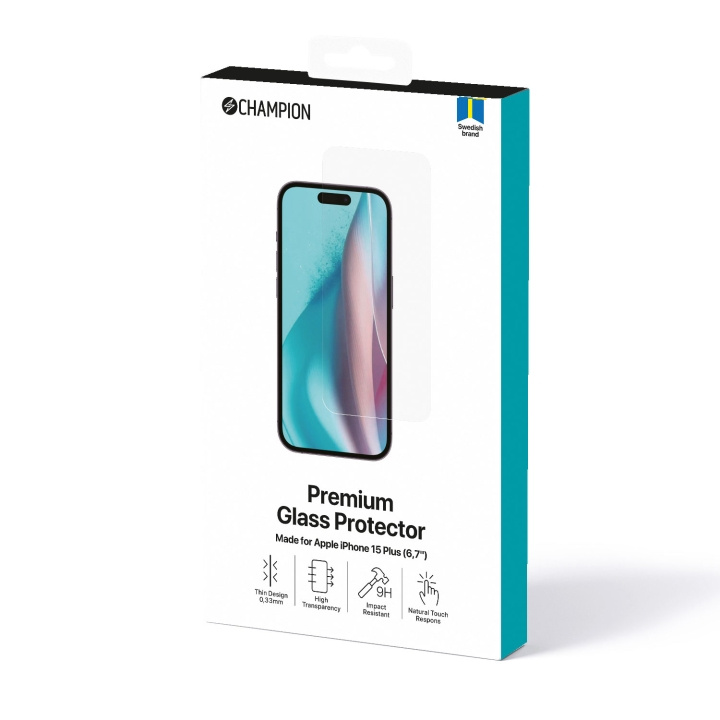 Champion Skärmskydd iPhone 16 Plus / 15 Plus Svart i gruppen SMARTPHONE & SURFPLATTOR / Mobilskydd / Apple / iPhone 15 hos TP E-commerce Nordic AB (C28821)