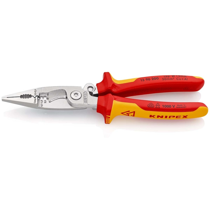 KNIPEX Elektrikertång med kabelsax VDE:0.7...1.5 mm² 200 mm i gruppen HEM, HUSHÅLL & TRÄDGÅRD / Verktyg / Övriga Verktyg & Tillbehör hos TP E-commerce Nordic AB (C29260)