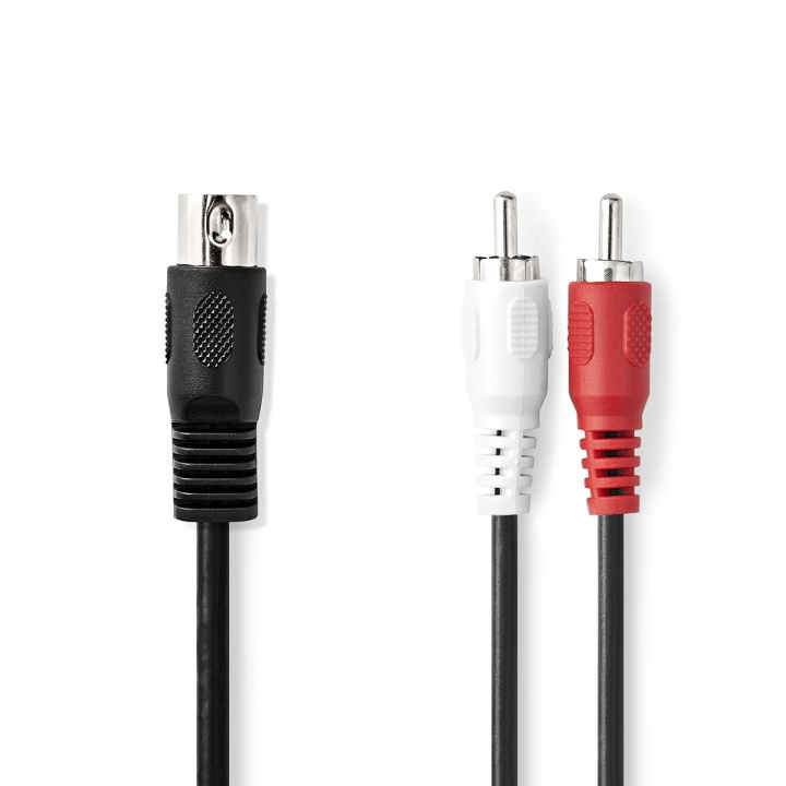 Nedis DIN ljudkabel | DIN 5-Pin Hane | 2x RCA Hane | Nickelplaterad | 1.00 m | Rund | PVC | Svart | Label i gruppen HEMELEKTRONIK / Kablar & Adaptrar / RCA-kablar & adaptrar / Kablar hos TP E-commerce Nordic AB (C29272)