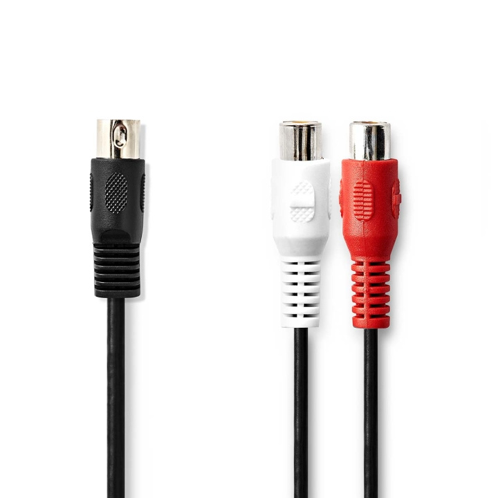 Nedis DIN ljudkabel | DIN 5-Pin Hane | 2x RCA Hona | Nickelplaterad | 0.20 m | Rund | PVC | Svart | Label i gruppen HEMELEKTRONIK / Kablar & Adaptrar / RCA-kablar & adaptrar / Kablar hos TP E-commerce Nordic AB (C29273)