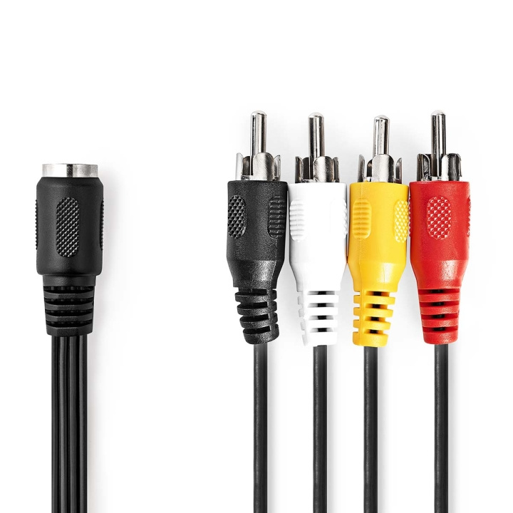 Nedis DIN ljudkabel | DIN 5-Pin Hona | 4x RCA Hane | Nickelplaterad | 0.20 m | Rund | PVC | Svart | Label i gruppen HEMELEKTRONIK / Kablar & Adaptrar / RCA-kablar & adaptrar / Kablar hos TP E-commerce Nordic AB (C29276)