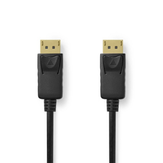 Nedis Displayport-kabel | DisplayPort Hane | DisplayPort Hane | 8K@60Hz | Guldplaterad | 2.00 m | Rund | PVC | Svart | Label