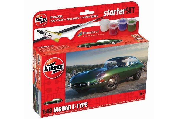 AIRFIX Small Starter Set 1:43 Jaguar E-Type i gruppen SPORT, FRITID & HOBBY / Hobby / Plastmodeller / Bilar hos TP E-commerce Nordic AB (C29545)