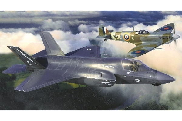 AIRFIX \'Then and Now\' Spitfire Mk.Vc & F-35B Lightning II i gruppen SPORT, FRITID & HOBBY / Hobby / Plastmodeller / Flyg/Helikoptrar hos TP E-commerce Nordic AB (C29616)