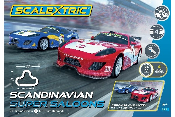 SCALEXTRIC Scandinavian Super Saloons Set i gruppen LEKSAKER, BARN- & BABYPRODUKTER / Radiostyrt / Bilbanor / Banor hos TP E-commerce Nordic AB (C29699)