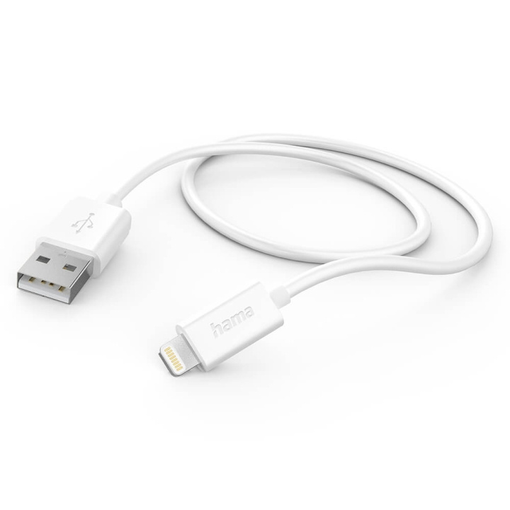Hama Laddkabel USB-A till Lightning Vit 1.0m i gruppen SMARTPHONE & SURFPLATTOR / Laddare & Kablar / Kablar / Kablar Lightning hos TP E-commerce Nordic AB (C30214)