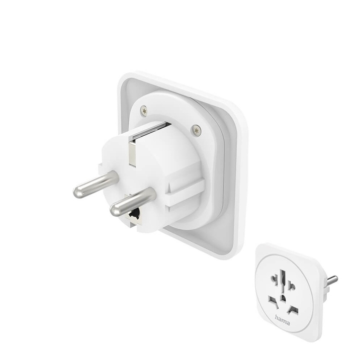 Hama Reseadapter Typ E/F Universal Världen-EU Vit i gruppen HEM, HUSHÅLL & TRÄDGÅRD / El & Belysning / Reseadaptrar hos TP E-commerce Nordic AB (C30235)