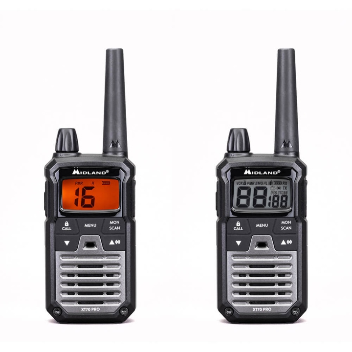 MIDLAND Walkie Talkie XT70 Pro Duo Svart/Mörkgrå i gruppen SPORT, FRITID & HOBBY / Friluftsliv / Walkie talkie hos TP E-commerce Nordic AB (C30405)