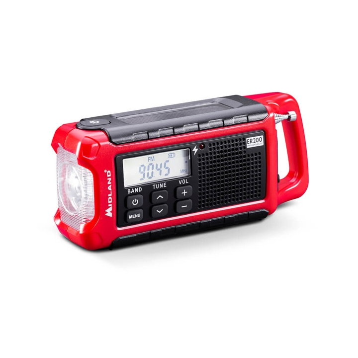 Midland Emergency Radio Power Bank ER200 Red Black i gruppen HEMELEKTRONIK / Ljud & Bild / Hemmabio, HiFi & Bärbart / Radio & Väckarklockor / Radio hos TP E-commerce Nordic AB (C30407)
