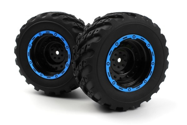 BLACKZON Smyter MT Wheels/Tires Assy (Black/Blue/2pcs) i gruppen LEKSAKER, BARN- & BABYPRODUKTER / Radiostyrt / Reservdelar & Extra Tillbehör / Blackzon hos TP E-commerce Nordic AB (C30836)