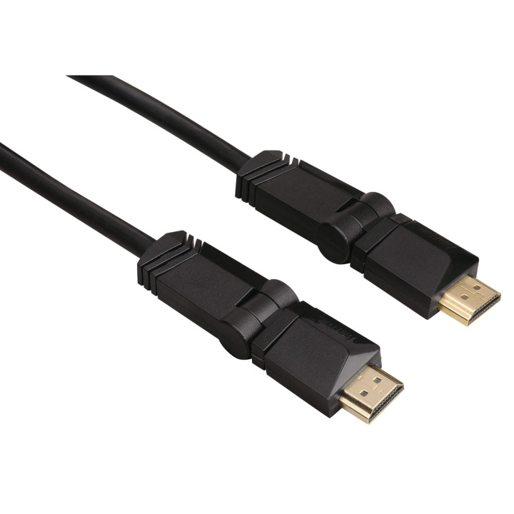 HAMA Kabel HDMI Ethernet Roterande Guld Svart 3m i gruppen HEMELEKTRONIK / Kablar & Adaptrar / HDMI / Kablar hos TP E-commerce Nordic AB (C30869)