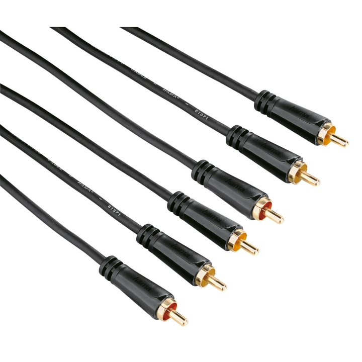 Hama Kabel Video 3xRCA-3xRCA Guld Svart 3m i gruppen HEMELEKTRONIK / Kablar & Adaptrar / RCA-kablar & adaptrar / Kablar hos TP E-commerce Nordic AB (C30880)