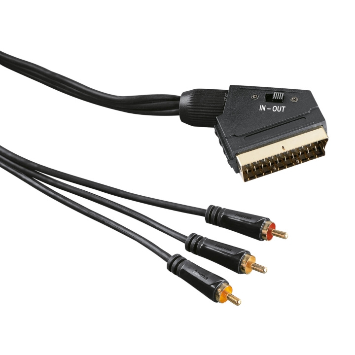 HAMA Kabel Video Scart-3xRCA Guld Svart 1.5m i gruppen HEMELEKTRONIK / Kablar & Adaptrar / Scart hos TP E-commerce Nordic AB (C30881)