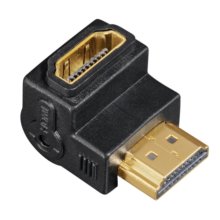Hama Adapter HDMI Vinklad Upp Hona-Hane Guld Svart i gruppen HEMELEKTRONIK / Kablar & Adaptrar / HDMI / Adaptrar hos TP E-commerce Nordic AB (C30888)