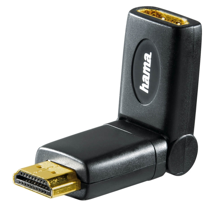 HAMA Adapter HDMI Rotation Hona-Hane Guld Svart i gruppen HEMELEKTRONIK / Kablar & Adaptrar / HDMI / Adaptrar hos TP E-commerce Nordic AB (C30889)