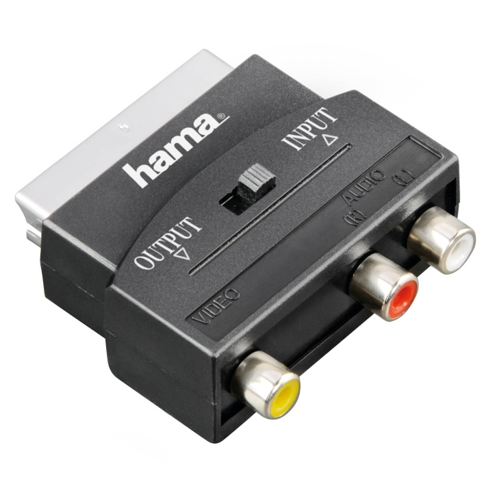 HAMA Adapter 3xRCA-Scart Hona-Hane I/O Svart i gruppen HEMELEKTRONIK / Kablar & Adaptrar / RCA-kablar & adaptrar / Adaptrar hos TP E-commerce Nordic AB (C30891)