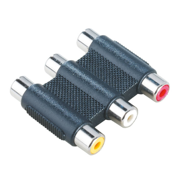 HAMA Adapter 3RCA-3RCA Hona-Hona Svart i gruppen HEMELEKTRONIK / Kablar & Adaptrar / RCA-kablar & adaptrar / Adaptrar hos TP E-commerce Nordic AB (C30893)