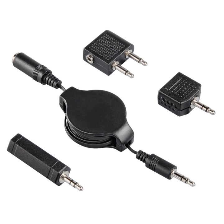 Hama Adapter Kit Inkl Kabel 3.5mm Roll-Up 1.2m i gruppen HEMELEKTRONIK / Kablar & Adaptrar / Ljud Analog / Adaptrar hos TP E-commerce Nordic AB (C30895)
