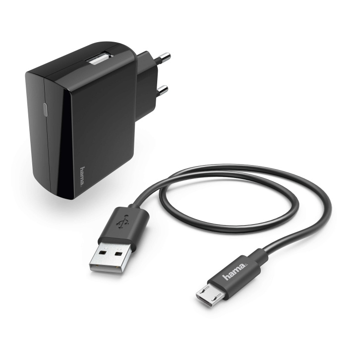 HAMA Laddare 220V Micro-USB 2.4A lös kabel 1m Svart i gruppen SMARTPHONE & SURFPLATTOR / Laddare & Kablar / Väggladdare / Väggladdare microUSB hos TP E-commerce Nordic AB (C30949)