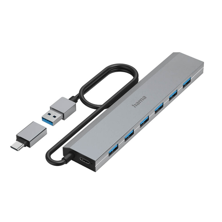 Hama USB Hub 7 portar inkl. Nätaggregat i gruppen DATORER & KRINGUTRUSTNING / Datortillbehör / USB-hubbar hos TP E-commerce Nordic AB (C30957)