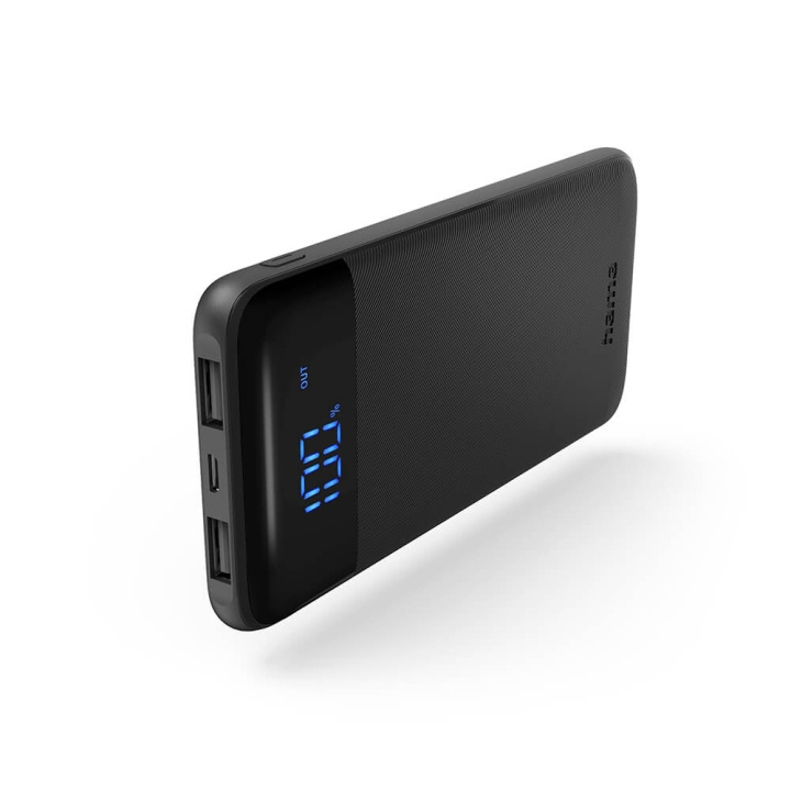 Hama Powerbank Led 10000mAh Anthracite i gruppen SMARTPHONE & SURFPLATTOR / Laddare & Kablar / Powerbanks hos TP E-commerce Nordic AB (C30999)