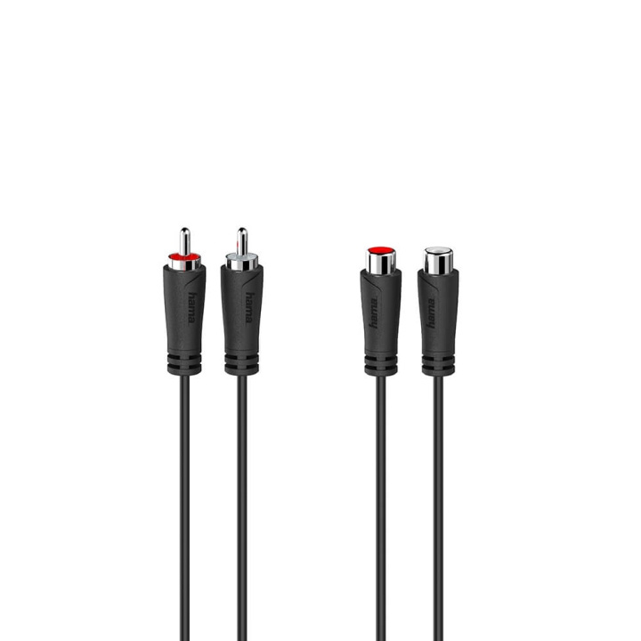 Hama Förlängningskabel Ljud 2 RCA-kontakter - 2 RCA-uttag 3,0m i gruppen HEMELEKTRONIK / Kablar & Adaptrar / RCA-kablar & adaptrar / Kablar hos TP E-commerce Nordic AB (C31012)