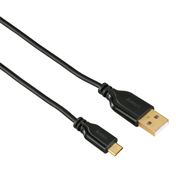 Hama Kabel USB-USB-Micro B Guld Svart 0.75m i gruppen DATORER & KRINGUTRUSTNING / Datorkablar / USB-kablar / Micro-USB / Kablar hos TP E-commerce Nordic AB (C31161)