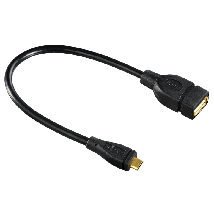 HAMA Adapter USB-Micro OTG Hona-Hane Guld Svart i gruppen DATORER & KRINGUTRUSTNING / Datorkablar / USB-kablar / Micro-USB / Adaptrar hos TP E-commerce Nordic AB (C31165)