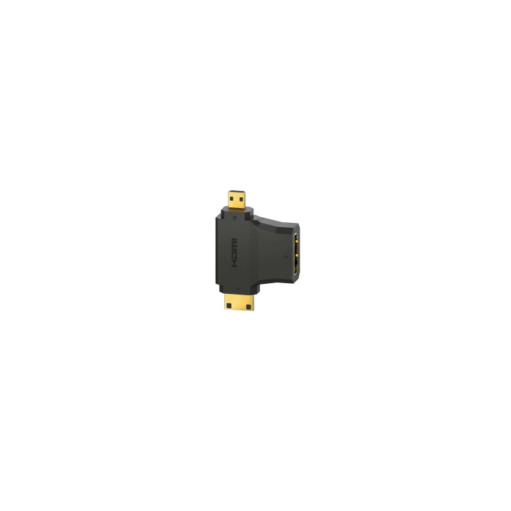 Hama Adapter HDMI -HDMI Mini och HDMI Micro Guld Svart i gruppen HEMELEKTRONIK / Kablar & Adaptrar / HDMI / Adaptrar hos TP E-commerce Nordic AB (C31194)