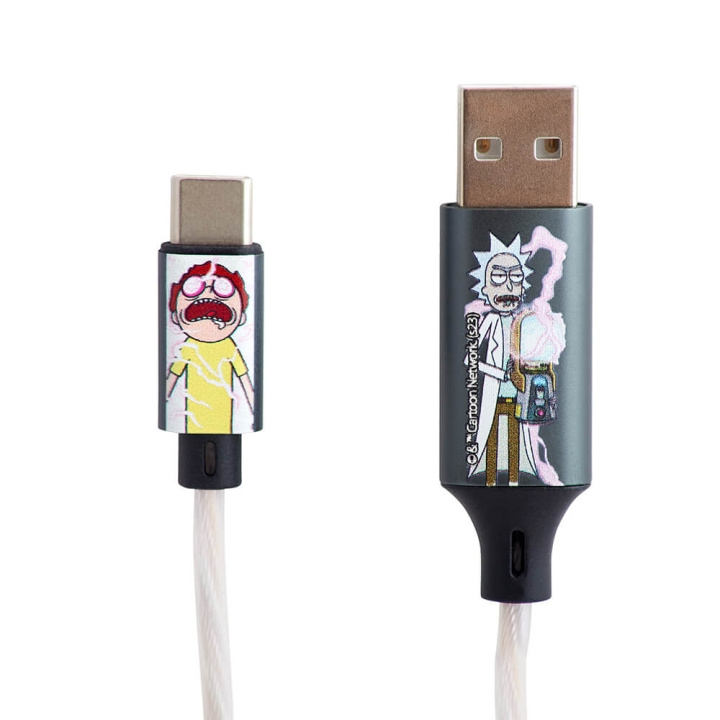 RICK&MORTY USB A till C Light-Up 1,2m Shock i gruppen SMARTPHONE & SURFPLATTOR / Laddare & Kablar / Kablar / Kablar Typ C hos TP E-commerce Nordic AB (C32121)