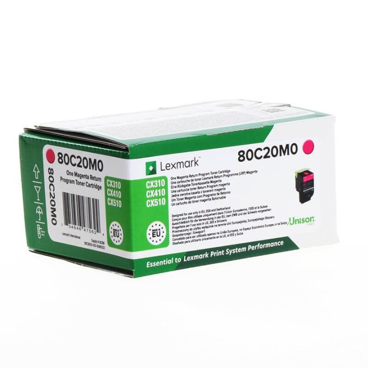Lexmark Toner 80C20M0 802 Magenta, Return i gruppen DATORER & KRINGUTRUSTNING / Skrivare & Tillbehör / Bläck & Toner / Toner / Lexmark hos TP E-commerce Nordic AB (C32167)