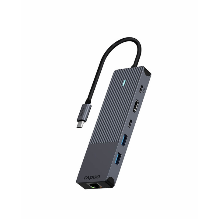 Rapoo Multiport USB-C UCM-2002 6-i-1 USB-C-Adapter i gruppen DATORER & KRINGUTRUSTNING / Datortillbehör / USB-hubbar hos TP E-commerce Nordic AB (C32273)
