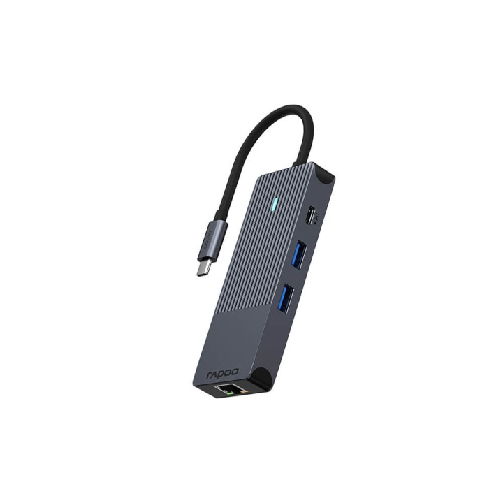 Rapoo Multiport USB-C UCM-2004 8-i-1 USB-C-Adapter i gruppen DATORER & KRINGUTRUSTNING / Datortillbehör / USB-hubbar hos TP E-commerce Nordic AB (C32274)