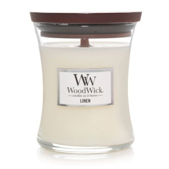 WoodWick Medium - Linen i gruppen SKÖNHET & HÄLSA / Doft & Parfym / Övrig doft / Doftljus hos TP E-commerce Nordic AB (C32522)