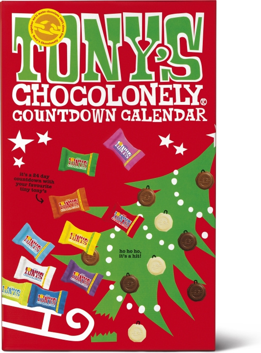 Tony\'s Chocolonely Countdown Calendar - Julkalender, 225 g i gruppen LEKSAKER, BARN- & BABYPRODUKTER / Leksaker / Adventskalendrar hos TP E-commerce Nordic AB (C32974)