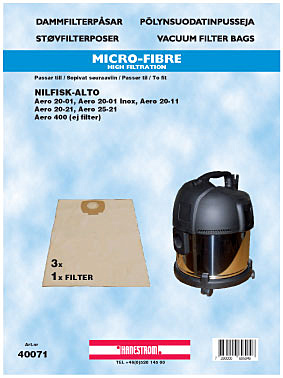 hanestroem Dammsugarpåsar Hanestrom Nilfisk-Alto Aero 3P | HEM, HUSHÅLL & TRÄDGÅRD - Städprodukter - Dammsugare & Tillbehör - Tillbehör - Dammsugarpåsar | GameStuff
