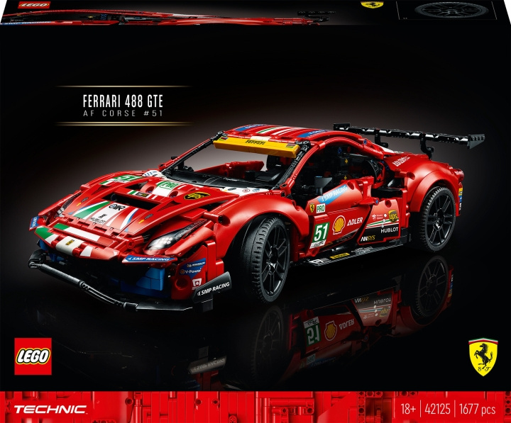 LEGO Technic 42125 - Ferrari 488 GTE “AF Corse #51” i gruppen LEKSAKER, BARN- & BABYPRODUKTER / Leksaker / Byggleksaker / Lego hos TP E-commerce Nordic AB (C33302)