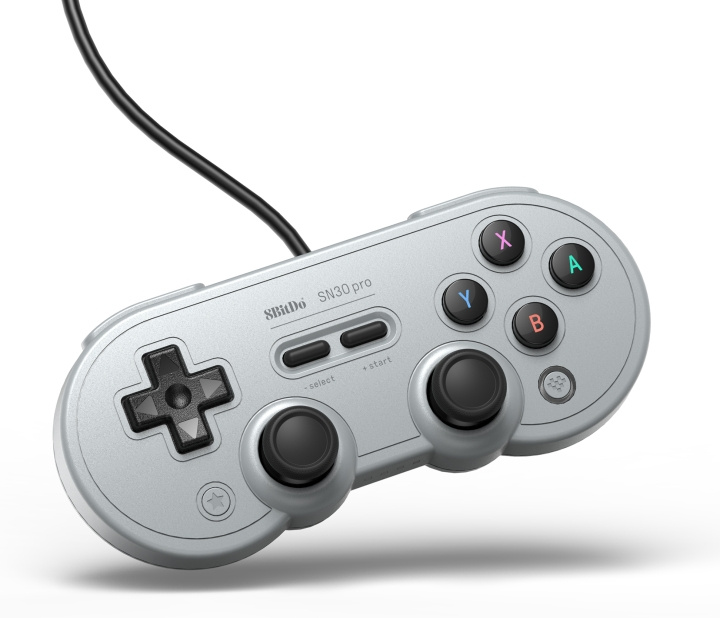 8BitDo SN30 Pro USB Spelkontroll, Grå, Switch / PC i gruppen HEMELEKTRONIK / Spelkonsoler & Tillbehör / Nintendo Switch / Tillbehör hos TP E-commerce Nordic AB (C33315)