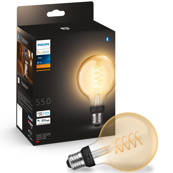 Philips Hue White Filament E27 Globe G93 550 lm i gruppen HEM, HUSHÅLL & TRÄDGÅRD / Smarta hem / Smart belysning hos TP E-commerce Nordic AB (C33725)