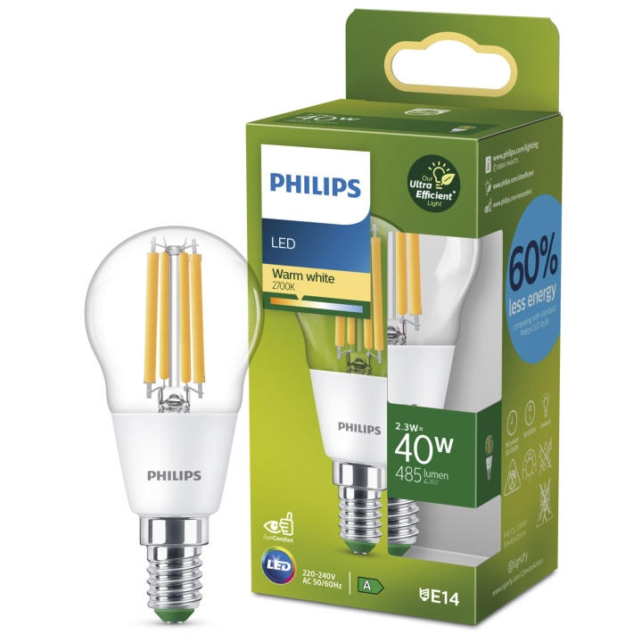 Philips LED E14 P45 Klot 2,3W (40W) Klar 485lm 2700K Energiklass A i gruppen HEMELEKTRONIK / Belysning / LED-lampor hos TP E-commerce Nordic AB (C33741)