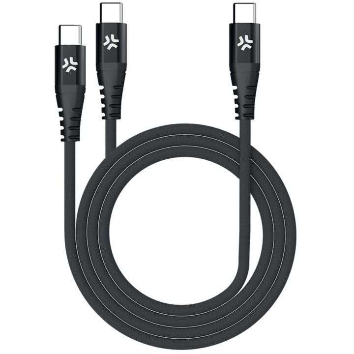 Celly USB-C - 2x USB-C-kabel 100W PD 1,3m Svart i gruppen SMARTPHONE & SURFPLATTOR / Laddare & Kablar / Kablar / Kablar Typ C hos TP E-commerce Nordic AB (C33769)