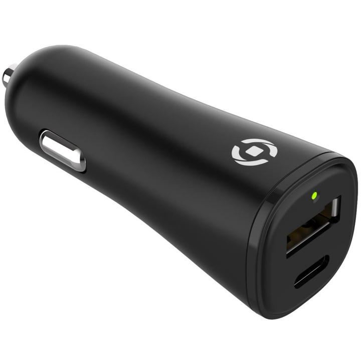 Celly Planet Billaddare USB-A + USB-C 32W av 100% återvunnen plast Svart i gruppen SMARTPHONE & SURFPLATTOR / Laddare & Kablar / Billaddare / Billaddare Typ C hos TP E-commerce Nordic AB (C33789)