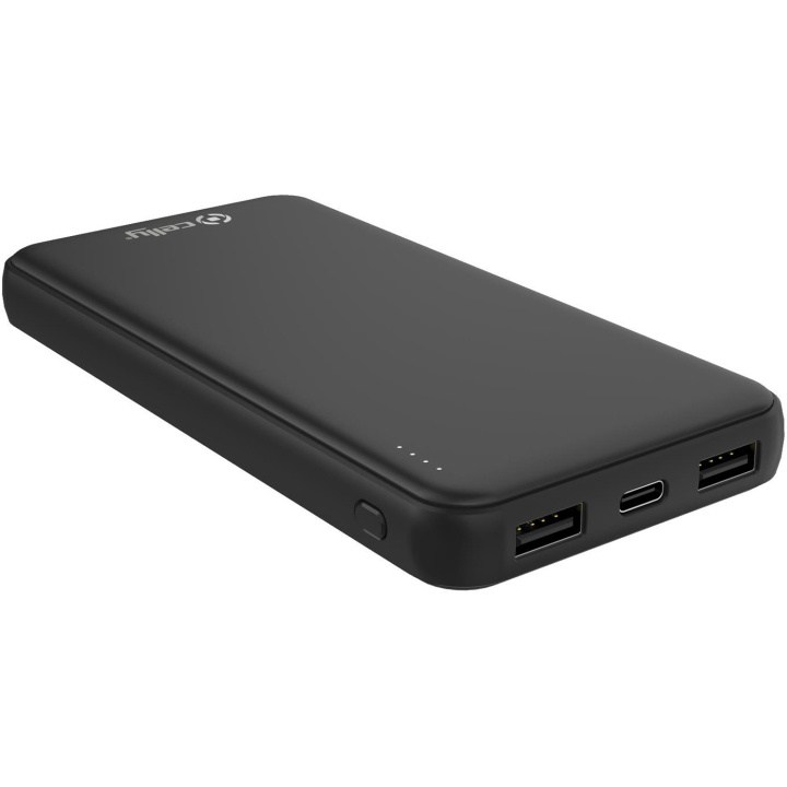 Celly Planet Powerbank 10.000 mAh av 100% återvunnen plast Svart i gruppen SMARTPHONE & SURFPLATTOR / Laddare & Kablar / Powerbanks hos TP E-commerce Nordic AB (C33791)