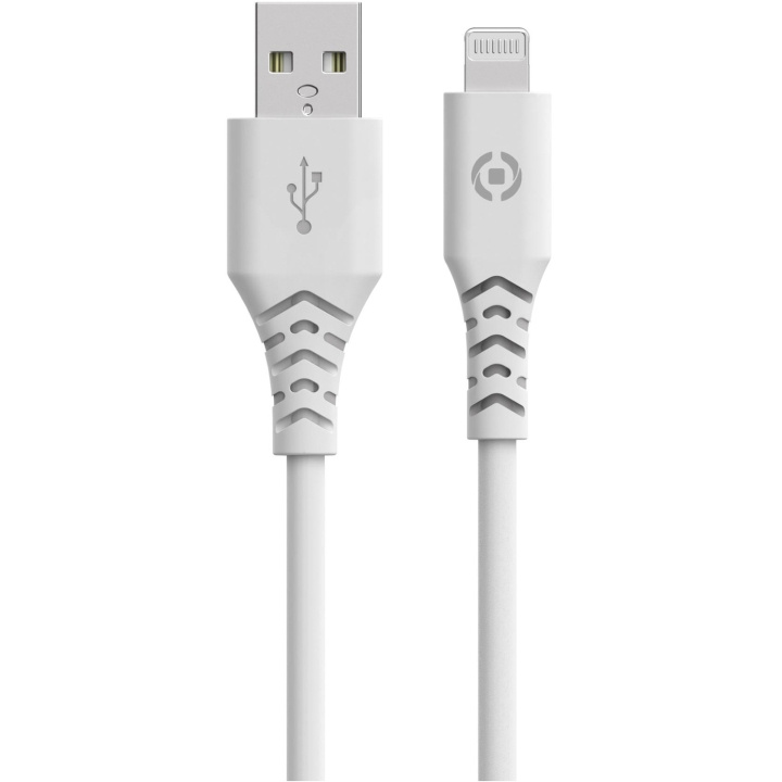 Celly Planet USB-A - Lightning-kabel 1,5m av 100% återvunnen plast Vit i gruppen SMARTPHONE & SURFPLATTOR / Laddare & Kablar / Kablar / Kablar Lightning hos TP E-commerce Nordic AB (C33794)