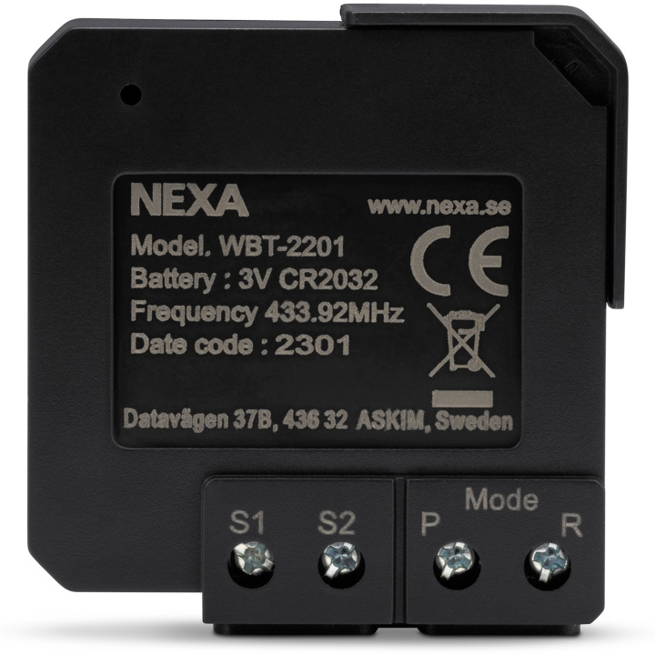 Nexa WBT-2201 Inbyggnadsändare batteri På/Av/Dimmer 2 kanaler i gruppen HEM, HUSHÅLL & TRÄDGÅRD / Smarta hem / Smarta sensorer hos TP E-commerce Nordic AB (C33829)