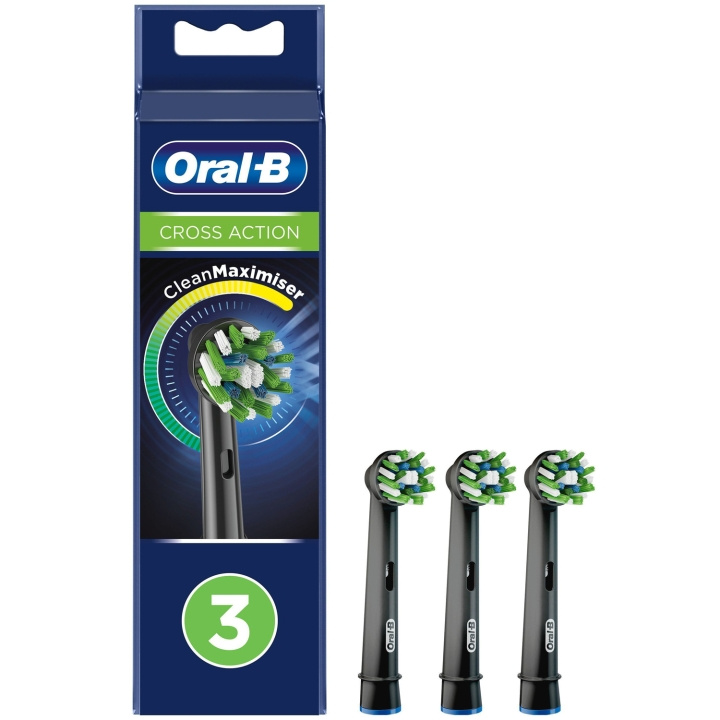 Oral B Borsthuvud Cross Action Black 3st i gruppen SKÖNHET & HÄLSA / Munvård / Borsthuvuden & Tillbehör hos TP E-commerce Nordic AB (C33848)