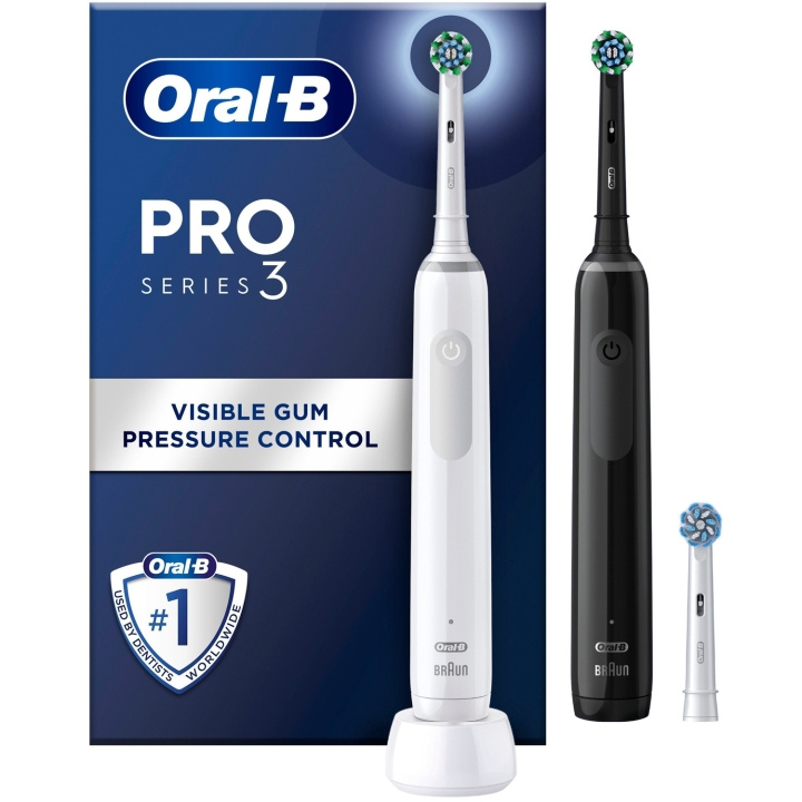 Oral B Eltandborste Pro3 Duo Black / White i gruppen SKÖNHET & HÄLSA / Munvård / Eltandborstar hos TP E-commerce Nordic AB (C33849)