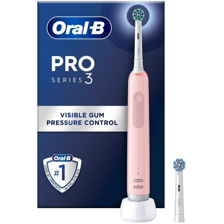 Oral B Eltandborste Pro3 Pink + Extra Refill i gruppen SKÖNHET & HÄLSA / Munvård / Eltandborstar hos TP E-commerce Nordic AB (C33851)